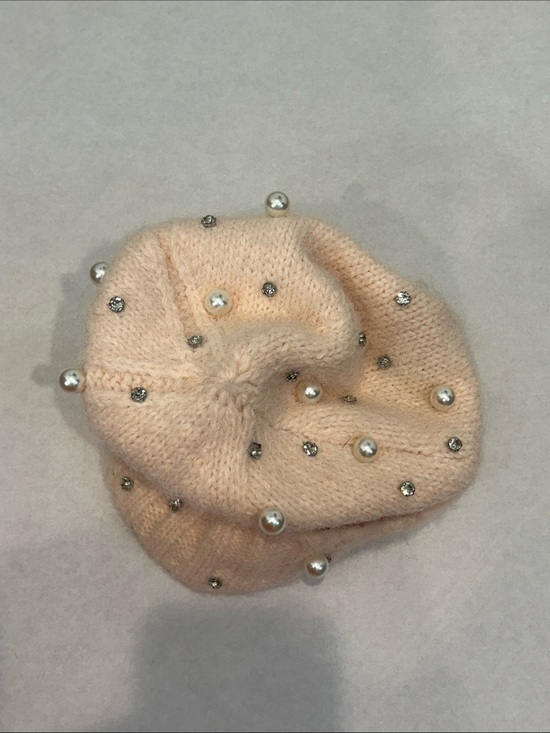 Maeve anthropologie apricot pastel pearl & Rhinestone Knit Beanie Women one size main image 10